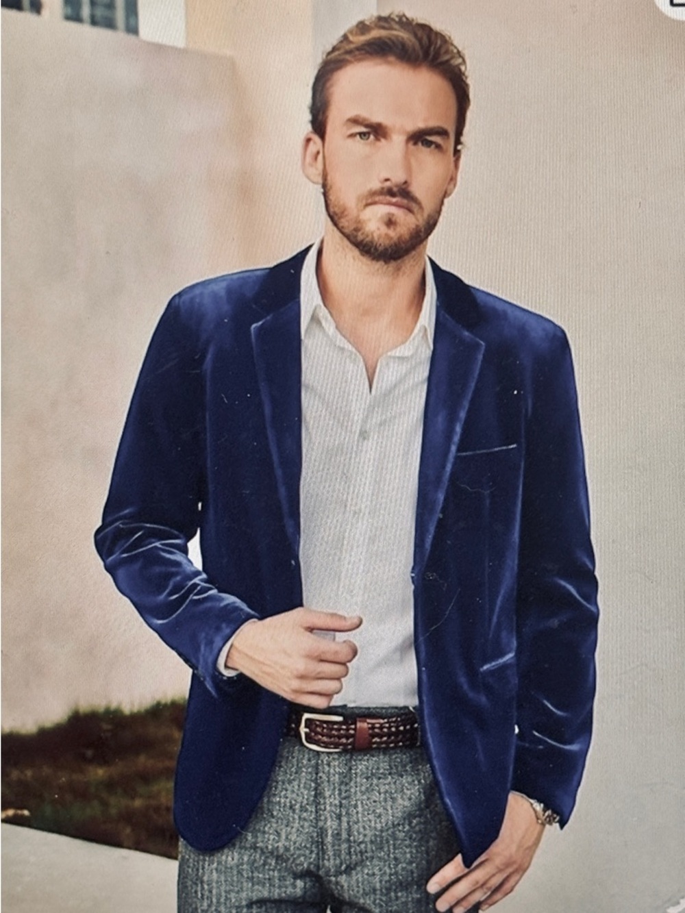 Men's Blue Velvet Blazer